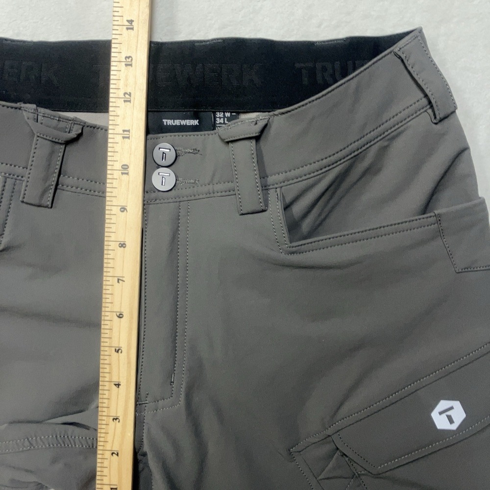 Truewerk Pants Gray T1 Pro WerkPant With Knee Pads Nylon Cargo Mens 32x34 - Picture 12 of 12
